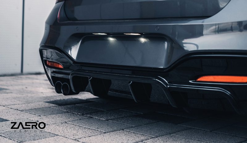 BMW 1 Series M Sport F20 F21 LCI Single Exit (118i 120i 120d 125i) EVO-1 Gloss Black Rear Diffuser by ZAERO (2015-2019)