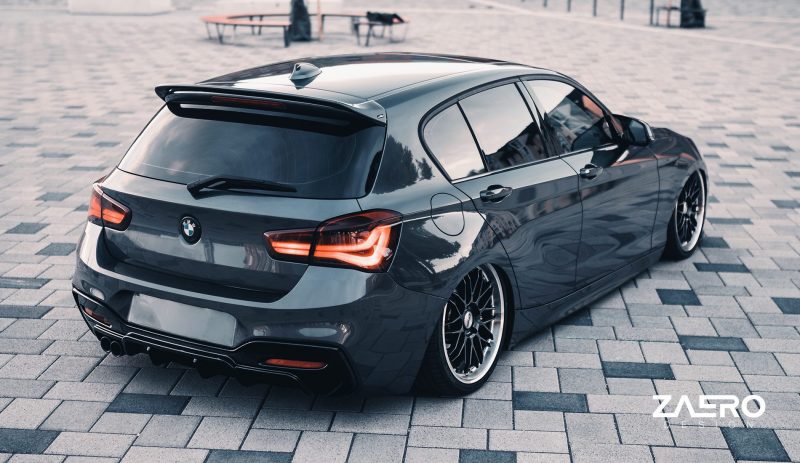 BMW 1 Series M Sport F20 F21 LCI Single Exit (118i 120i 120d 125i) EVO-1 Gloss Black Rear Diffuser by ZAERO (2015-2019)