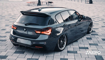 BMW 1 Series M Sport F20 F21 LCI Single Exit (118i 120i 120d 125i) EVO-1 Gloss Black Rear Diffuser by ZAERO (2015-2019)