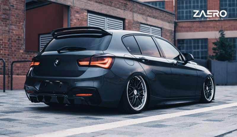 BMW 1 Series M Sport F20 F21 LCI Single Exit (118i 120i 120d 125i) EVO-1 Gloss Black Rear Diffuser by ZAERO (2015-2019)