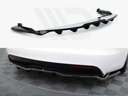 Central Rear Splitter (Vertical Bars) V.2 Tesla Model S Plaid Mk1 Facelift