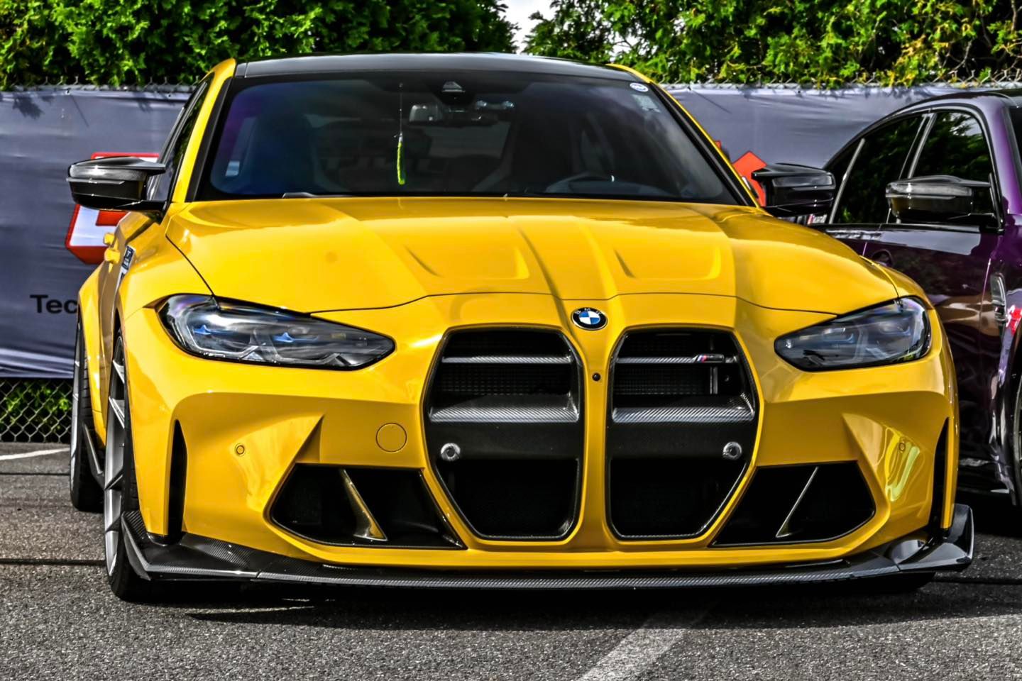 CSL Style front lip splitter for BMW G80 G82 G83 M3 M4 Prepreg Dry Carbon Fiber with gloss finish