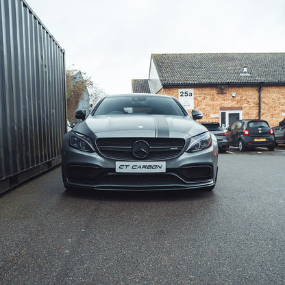 MERCEDES W205 C63 GLOSS BLACK SPLITTER