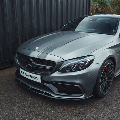 MERCEDES W205 C63 GLOSS BLACK SPLITTER