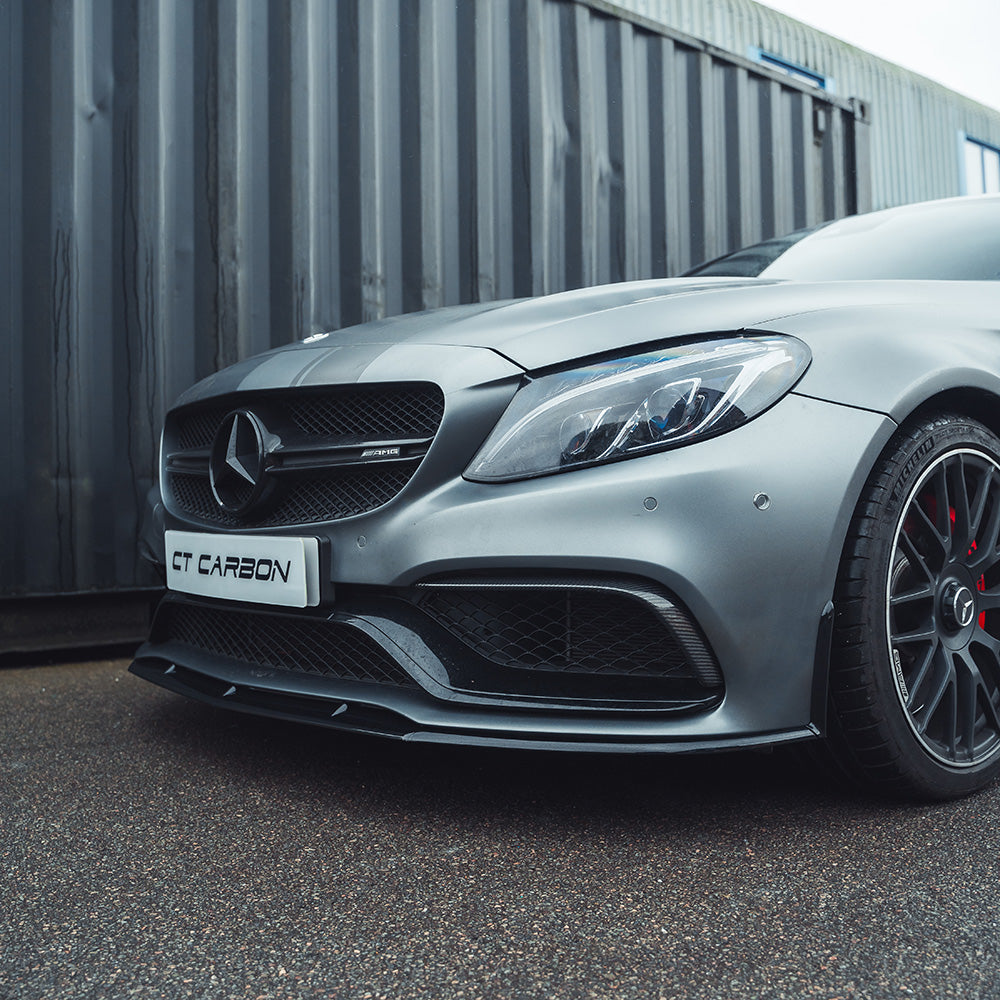 MERCEDES W205 C63 GLOSS BLACK SPLITTER