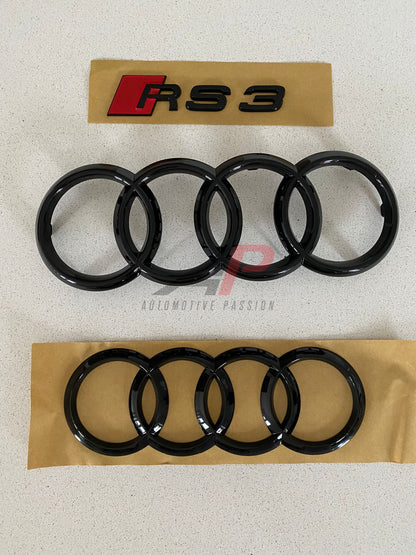 Audi RS3 8Y Gloss Black Badge Set