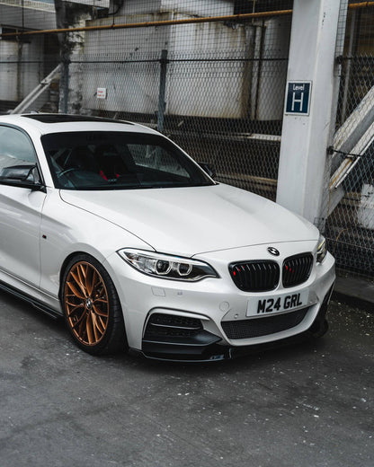 BMW 2 Series, M235i & M240i F22 F23 EVO-1 Gloss Black Front Splitter by ZAERO (2014-2019)