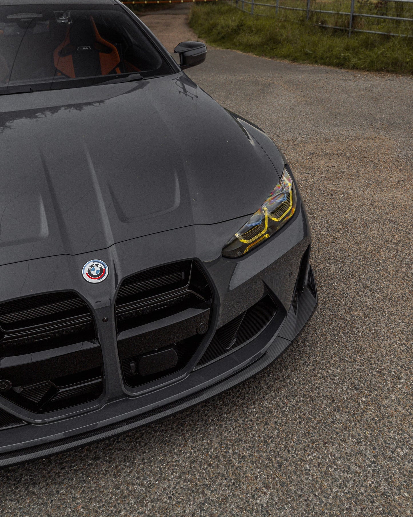 BMW G80 M3 & G82 G83 M4 ABS Plastic Gloss Black CSL Style Front Kidney Grilles with ACC Fitment (2021+)