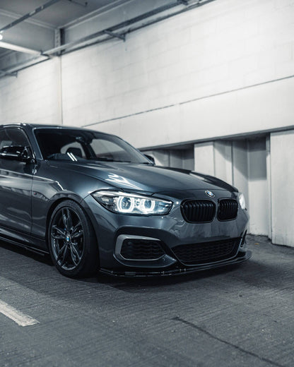 BMW 1 Series F20 F21 LCI EVO-1 Gloss Black Front Splitter by ZAERO (2015-2019)