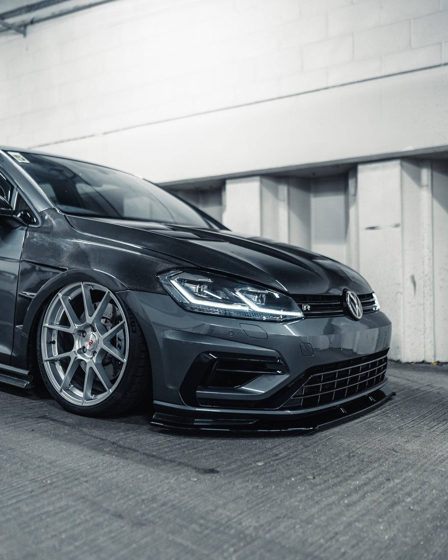 VW Golf R Mk7.5 EVO-1 Gloss Black Front Splitter by ZAERO (2017-2020)