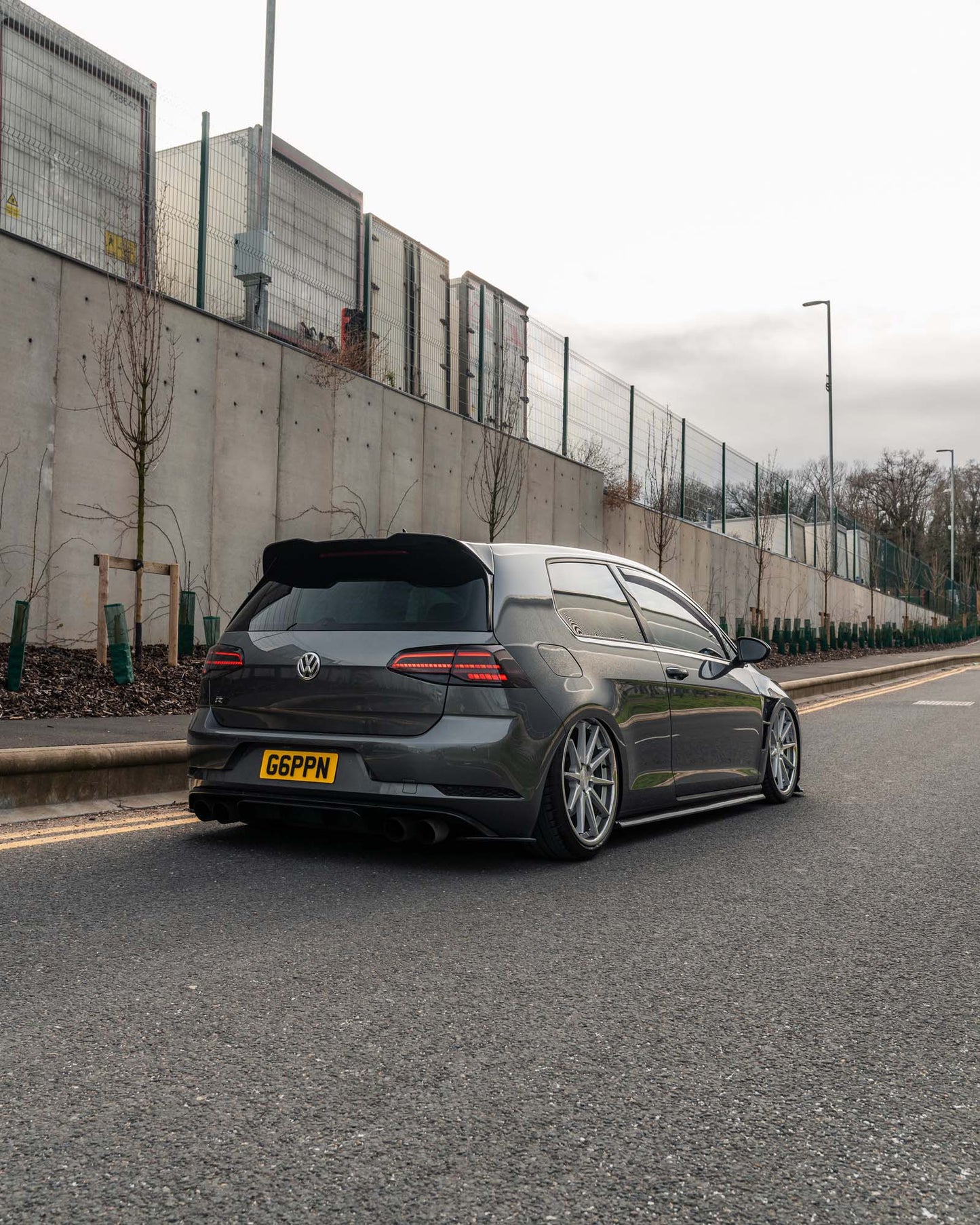 VW Golf R Mk7.5 EVO-1 Gloss Black Rear Diffuser by ZAERO (2017-2020)