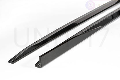 BMW G80 G82 G83 M3 M4 2021-Present Carbon Fibre Side Skirt Extensions w/small winglet (Unitexclusives)