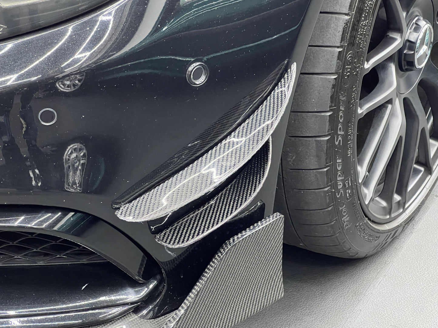 Mercedes C63 AMG C205 W205 2015-2021 Front bumper Carbon Fibre Canards