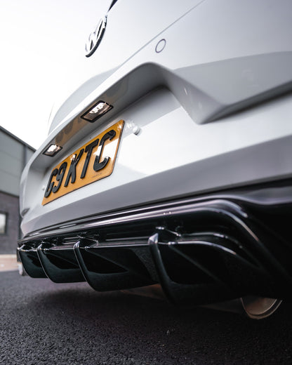 VW Golf GTI Mk7.5 EVO-1 Gloss Black Rear Diffuser by ZAERO (2017-2020)