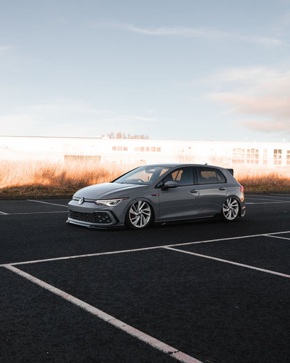 VW Golf R-Line & Golf GTI Mk8 EVO-1 Gloss Black Front Splitter by ZAERO (2020+)