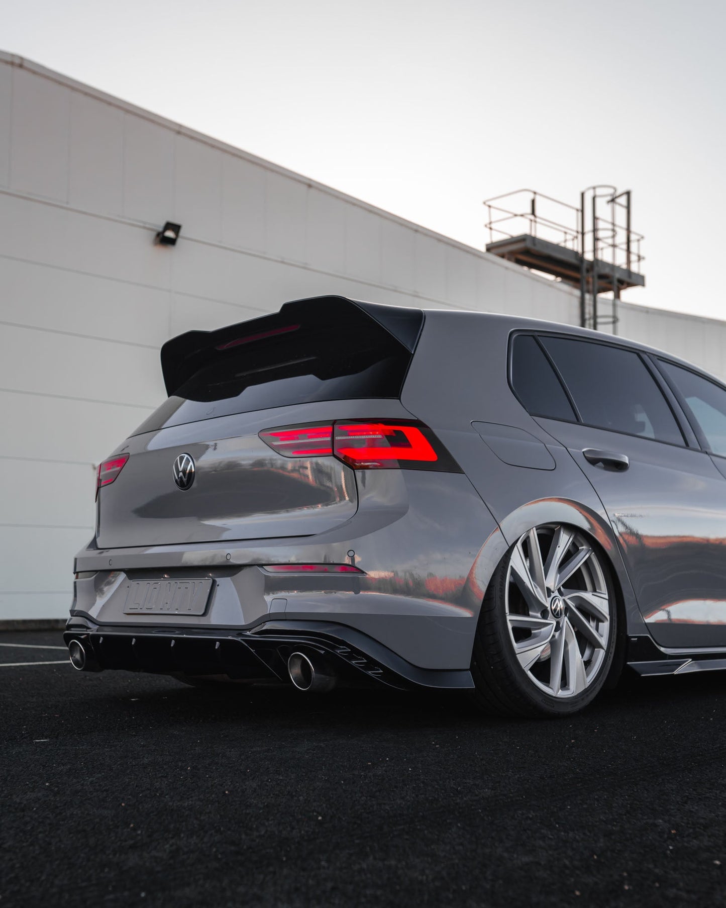 VW Golf GTI Mk8 EVO-1 Gloss Black Rear Diffuser by ZAERO (2020+)