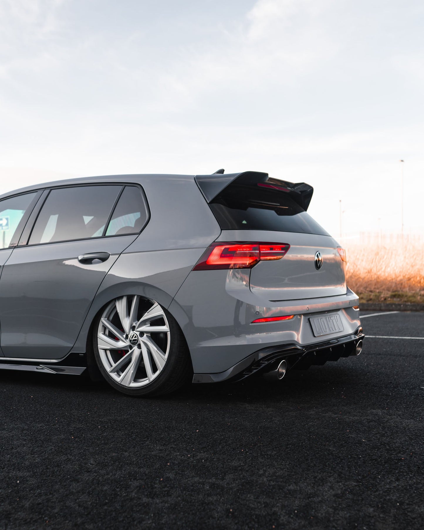 VW Golf GTI Mk8 EVO-1 Gloss Black Rear Diffuser by ZAERO (2020+)