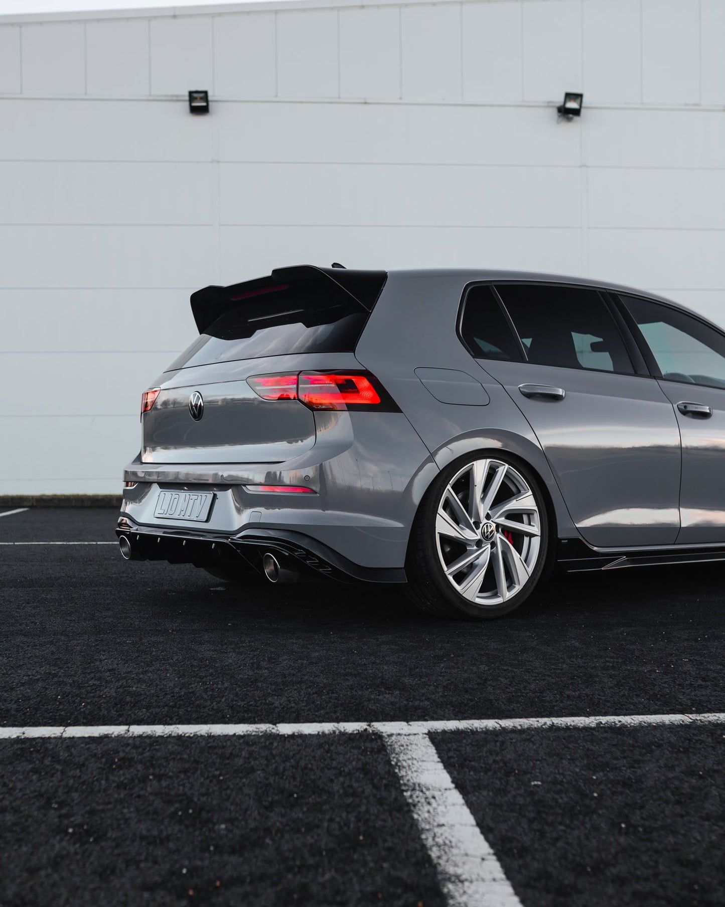 VW Golf GTI Mk8 EVO-1 Gloss Black Rear Diffuser by ZAERO (2020+)