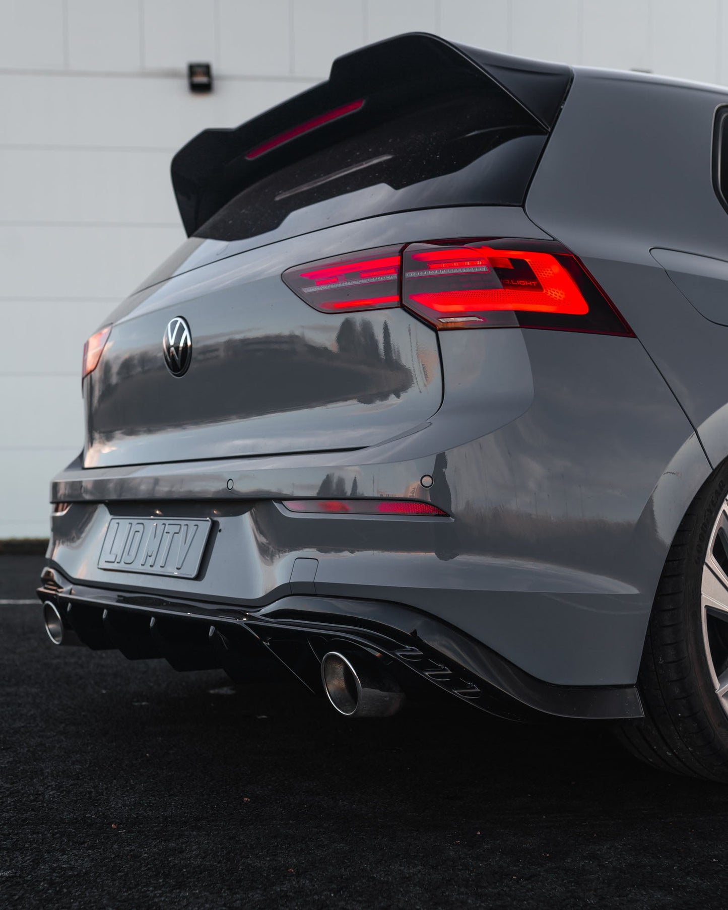 VW Golf GTI Mk8 EVO-1 Gloss Black Rear Diffuser by ZAERO (2020+)