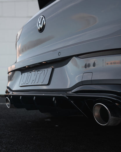 VW Golf GTI Mk8 EVO-1 Gloss Black Rear Diffuser by ZAERO (2020+)