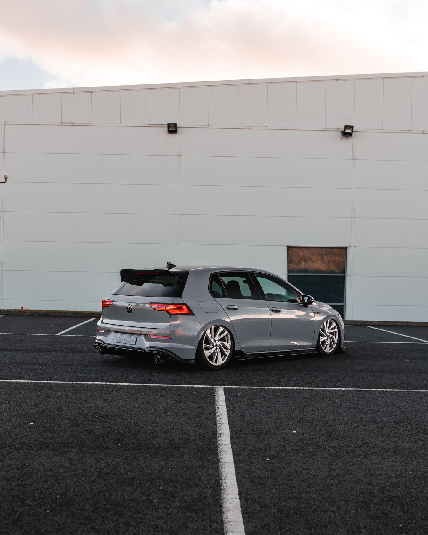 VW Golf GTI Mk8 EVO-1 Gloss Black Rear Diffuser by ZAERO (2020+)