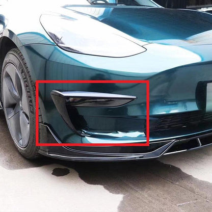 Tesla Model 3 Gloss Black Front Bumper Fog Light Trims 16-Present