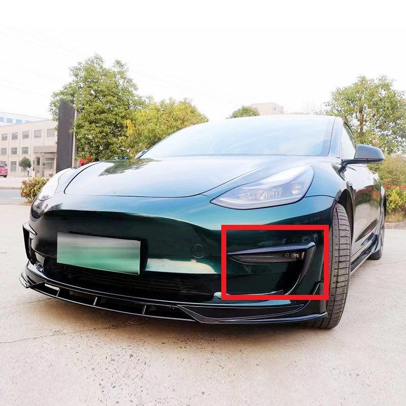 Tesla Model 3 Gloss Black Front Bumper Fog Light Trims 16-Present