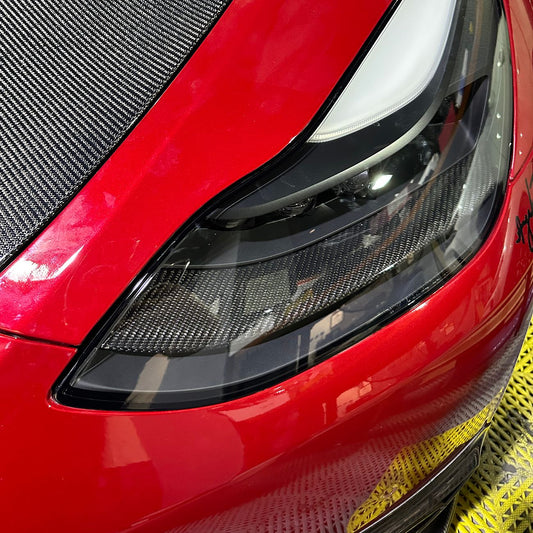 Tesla Model 3 & Model Y Pre-preg Carbon Fibre Headlight Trims 17-23