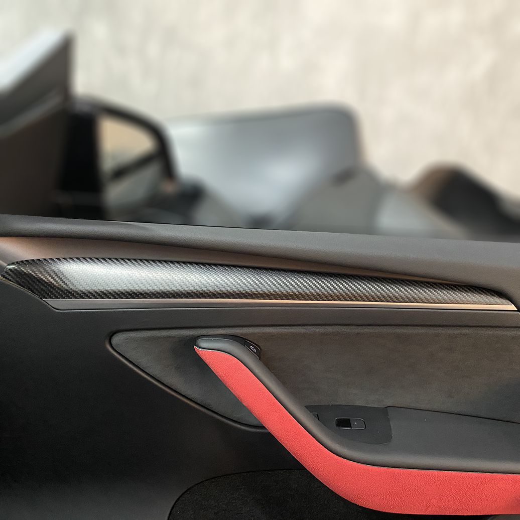 Tesla Model 3 & Model Y Pre-preg Carbon Fibre Interior Door Trims 21-23