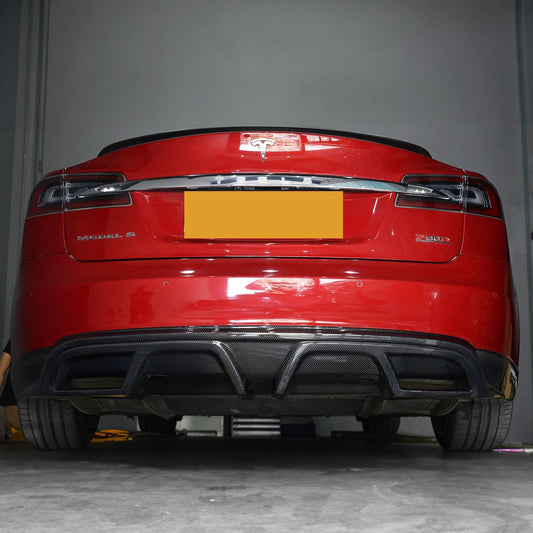 Tesla Model S P85 P Style Carbon Rear Diffuser 14-15