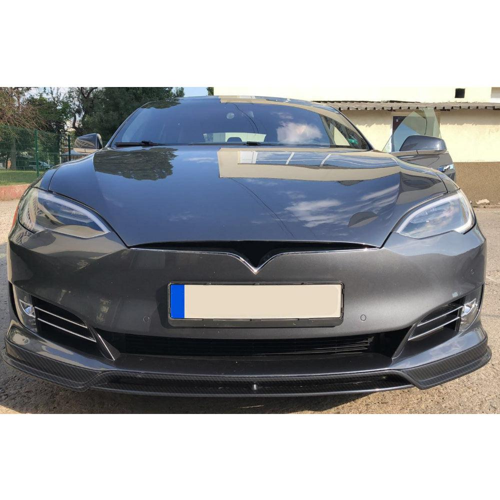 Tesla Model S V Style Carbon Fibre Front Splitter 16-17