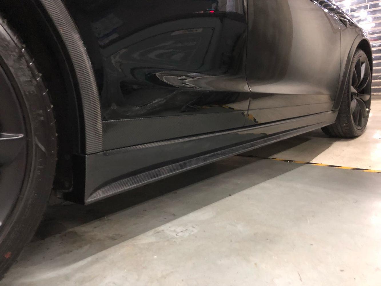 Tesla Model X V Style Carbon Fibre Side Skirt 16-Present