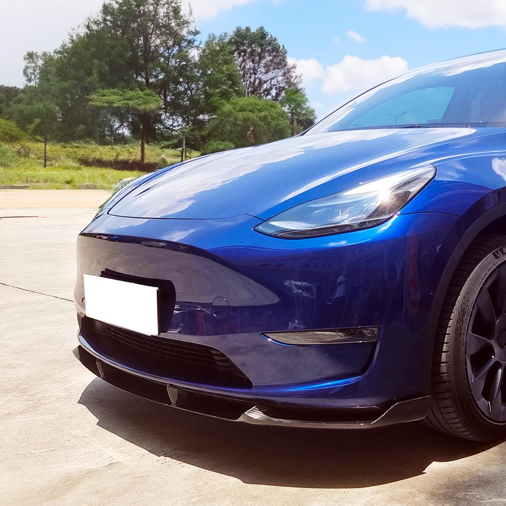 Tesla Model Y CS Style Pre-Preg Carbon Fibre Front Splitter 19-23