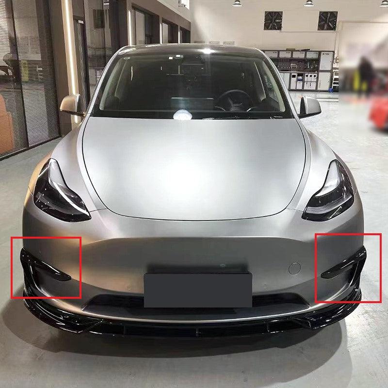 Tesla Model Y Competition Style Gloss Black Front Bumper Trims 19-22