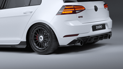 VW Golf GTI Mk7.5 EVO-1 Gloss Black Rear Diffuser by ZAERO (2017-2020)