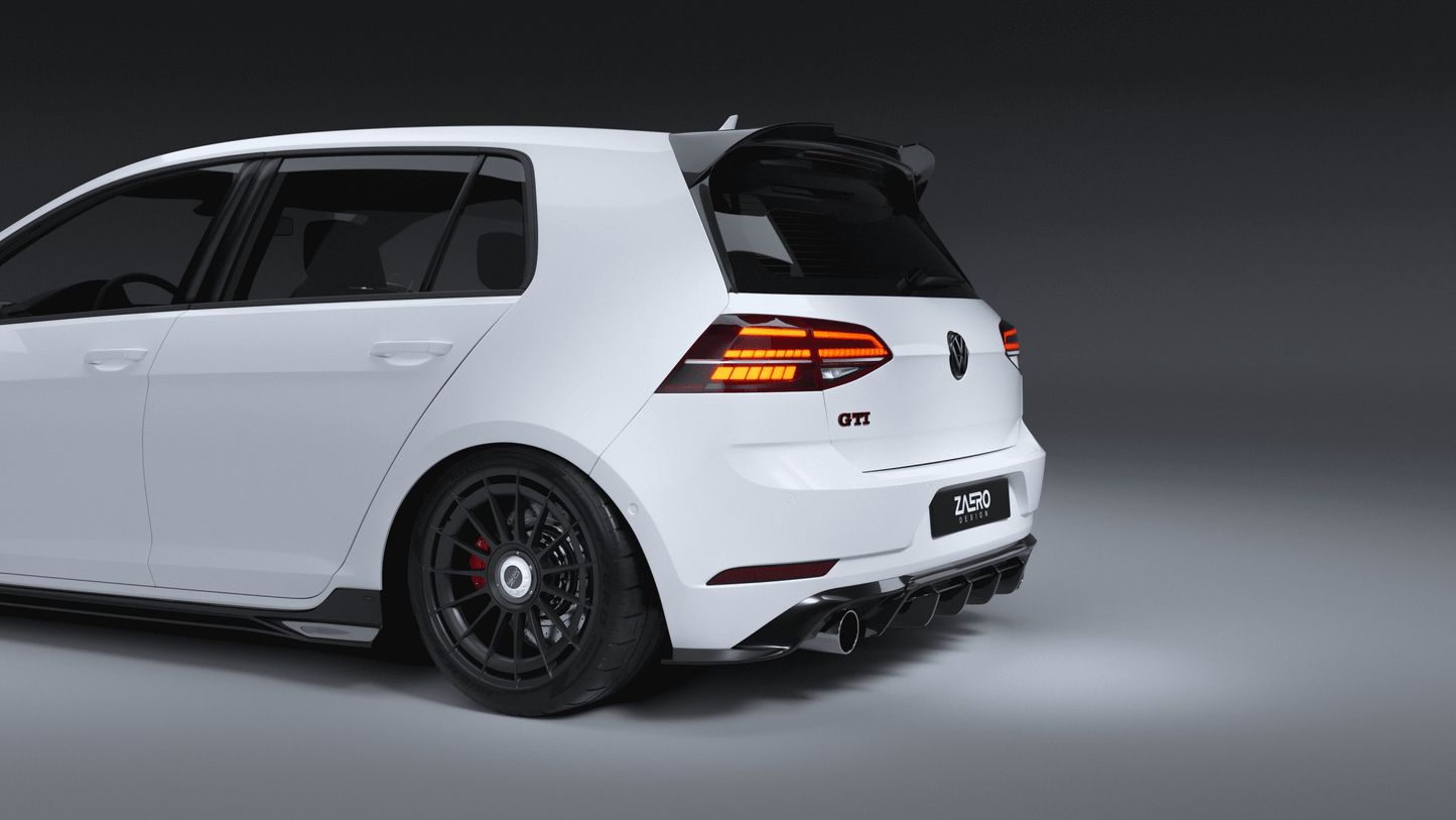 VW Golf GTI Mk7.5 EVO-1 Gloss Black Rear Diffuser by ZAERO (2017-2020)