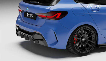 BMW 1 Series M Sport F40 Single Exit (116i 116d 118i 118d) EVO-1 Gloss Black Rear Diffuser by ZAERO (2019+)