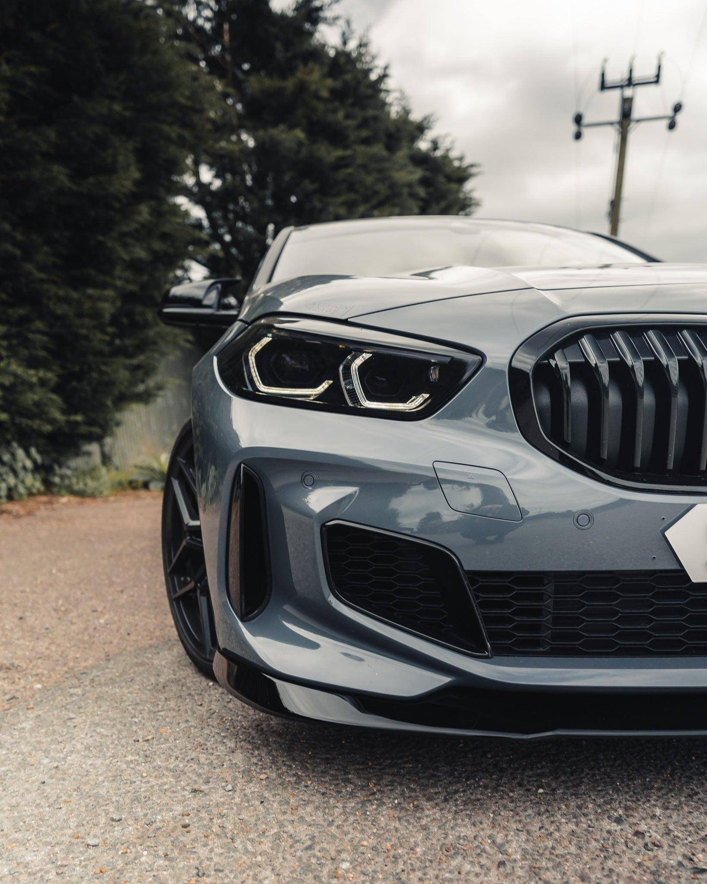 BMW 1 Series M Sport & M135i F40 EVO-1 Gloss Black Front Splitter by ZAERO (2019+)