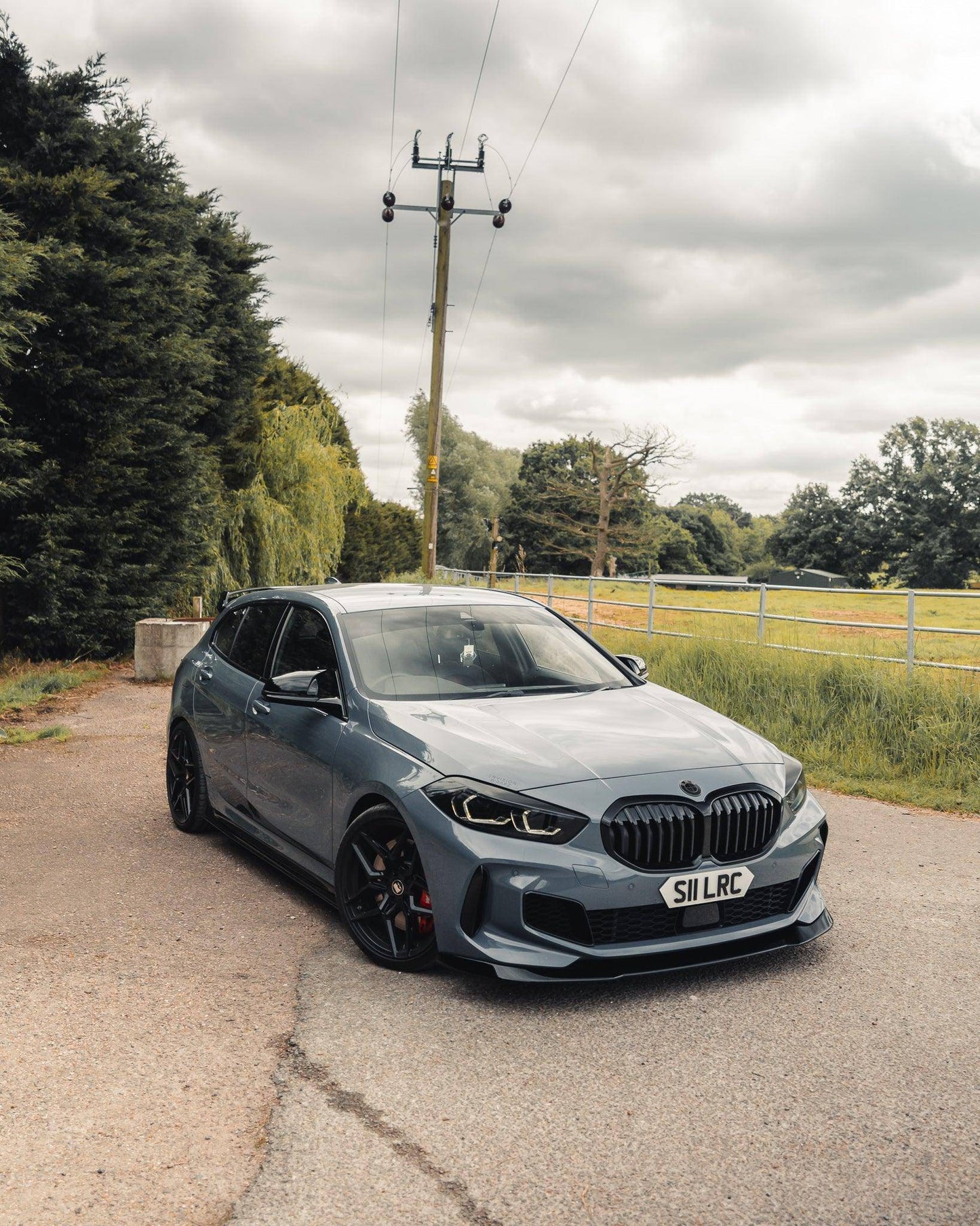 BMW 1 Series M Sport & M135i F40 EVO-1 Gloss Black Front Splitter by ZAERO (2019+)