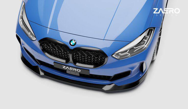 BMW 1 Series M Sport & M135i F40 EVO-1 Gloss Black Front Splitter by ZAERO (2019+)