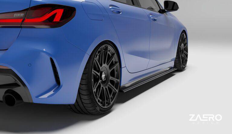 BMW 1 Series & M135i F40 EVO-1 Gloss Black Side Skirts by ZAERO (2019+)