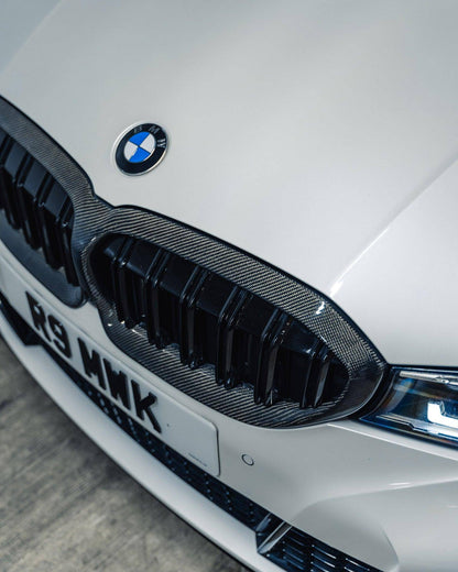 Carbon Fibre Double Slat Kidney Grilles for BMW 3 Series (2019+, G20 G21)