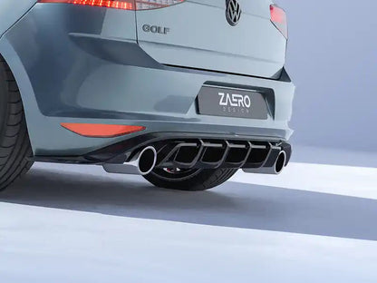 VW Golf GTI Mk7 EVO-1 Gloss Black Rear Diffuser by ZAERO (2013-2017)