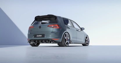 VW Golf GTI Mk7 EVO-1 Gloss Black Rear Diffuser by ZAERO (2013-2017)