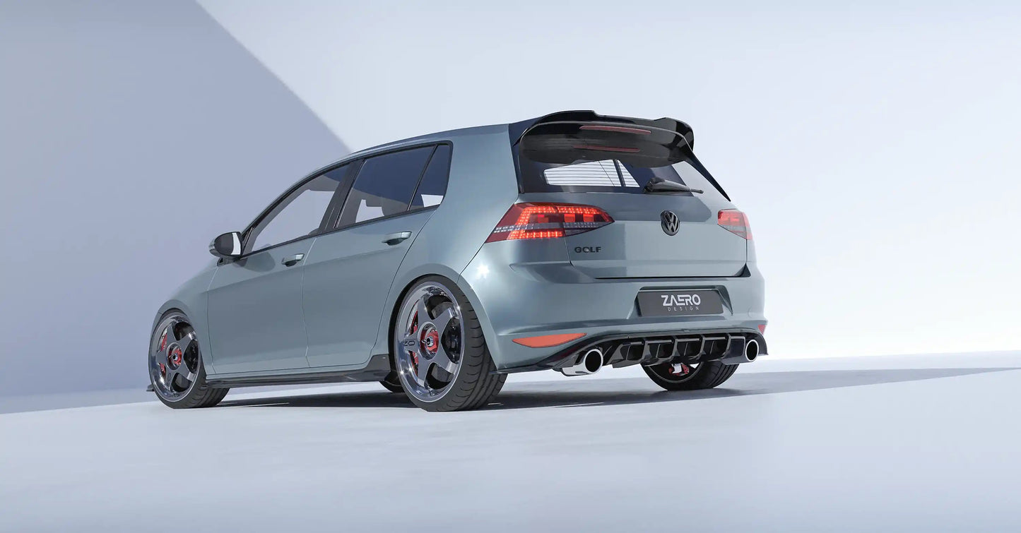 VW Golf GTI Mk7 EVO-1 Gloss Black Rear Diffuser by ZAERO (2013-2017)