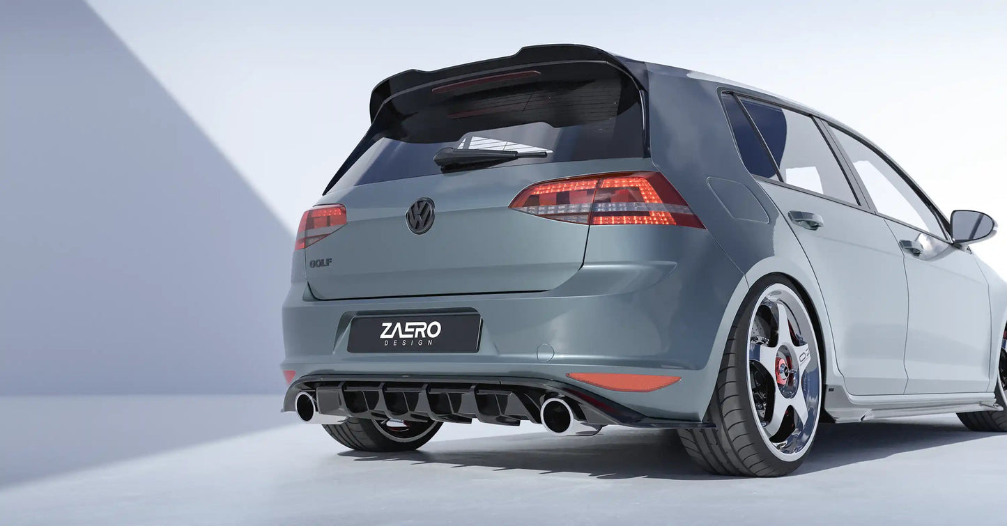 VW Golf GTI Mk7 EVO-1 Gloss Black Rear Diffuser by ZAERO (2013-2017)