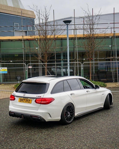 MERCEDES W205 C63 & C63S SALOON 4DR CARBON FIBRE DIFFUSER & EXHAUST TIPS - B STYLE