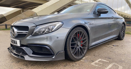 MERCEDES W205 C63 & C63S COUPE 2DR & SALOON 4DR CARBON SIDE SKIRTS - D STYLE