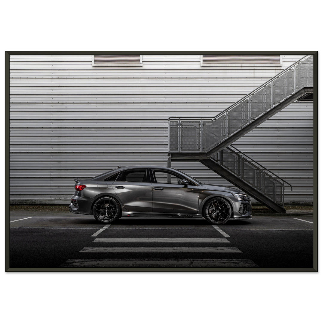 Premium Matte Paper Metal Framed Poster - Audi RS3 Saloon with Urban Aero Kit