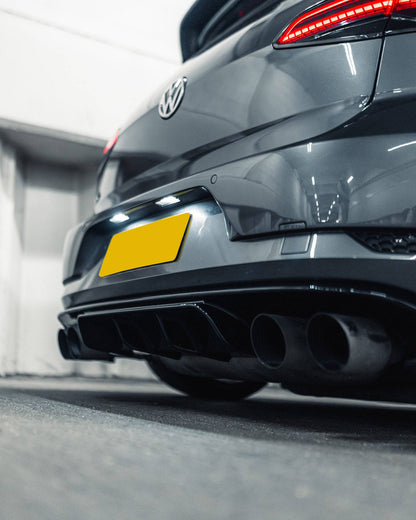 VW Golf R Mk7.5 EVO-1 Gloss Black Rear Diffuser by ZAERO (2017-2020)